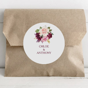 Umschlag Aufkleber von Hochzeiten mit grüner Blüte
