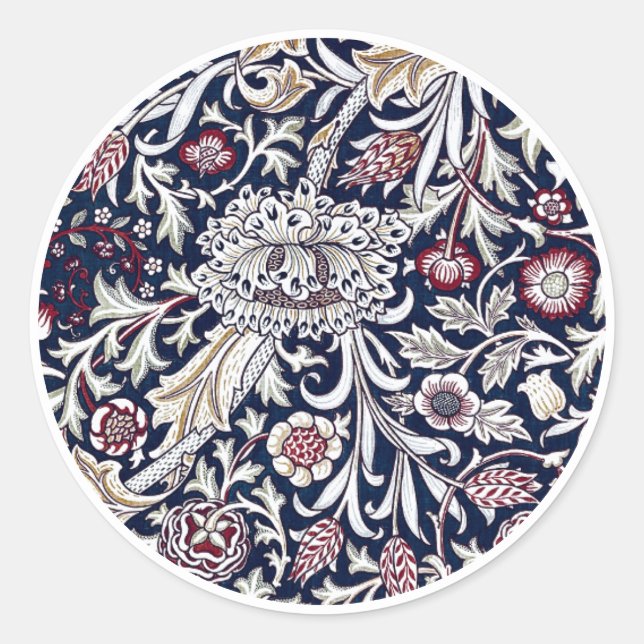 UMSCHLAG AUFKLEBER: WILLIAM MORRIS : TRENT DESIGN RUNDER AUFKLEBER (Vorderseite)