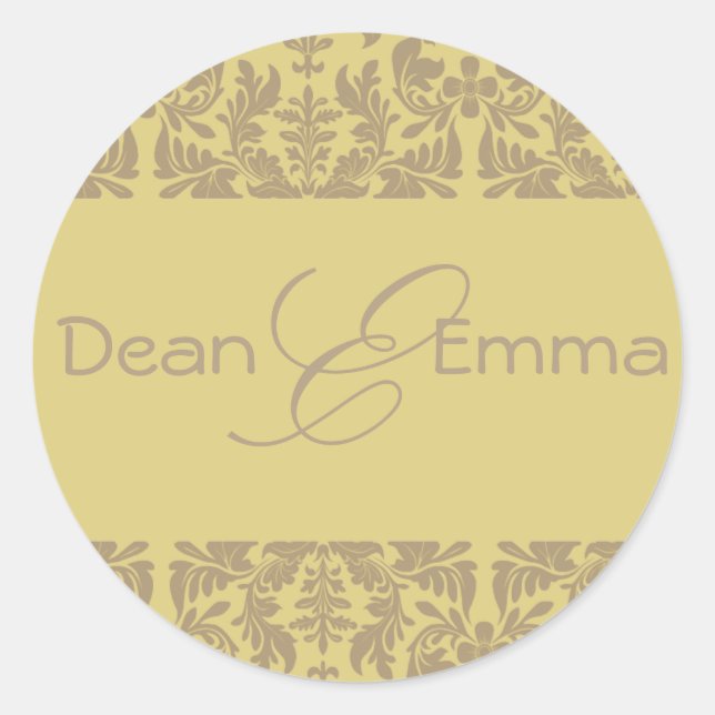 Umschlag-Dichtungen mit Monogramm Runder Aufkleber (Vorderseite)