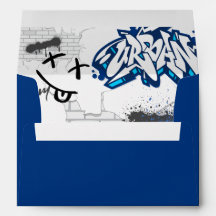 Umschlag für blaue und graue Graffiti