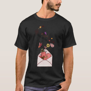 Umschlag Senden von Liebe auf dem Weg Vintag Lette T-Shirt
