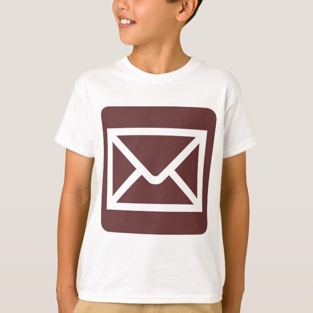 Umschlag-Zeichen - Dunkelbraun T-Shirt (Vorderseite)