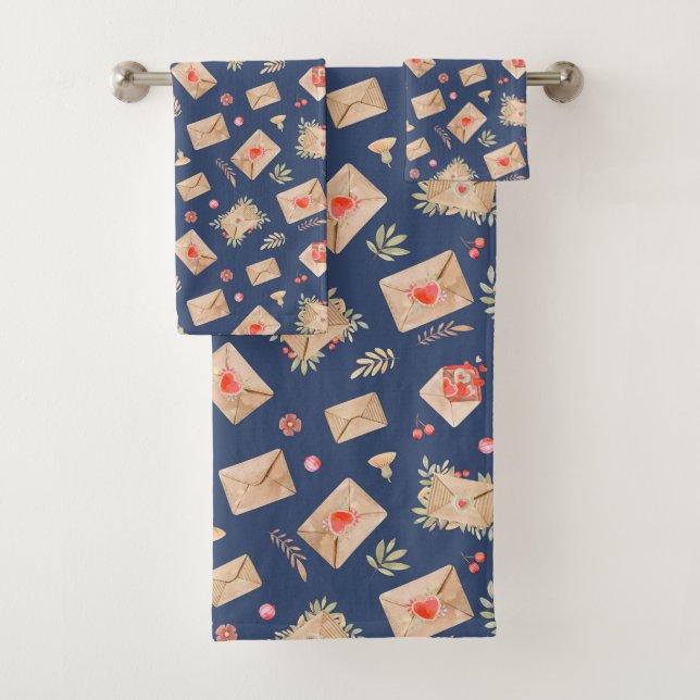 Umschläge und Herz Badhandtuch Set (Insitu)