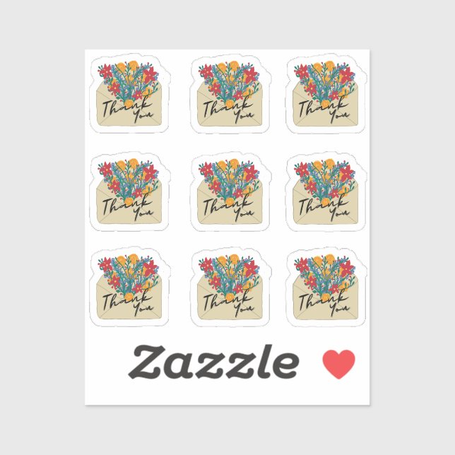 Umschläge Vielen Dank Aufkleber (Blatt)