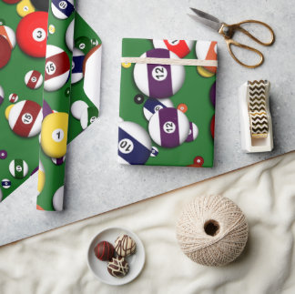 Umschlagpapier - Billard Geschenkpapier