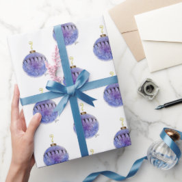 Umschlagpapier - Blauer Baumschmuck Geschenkpapier