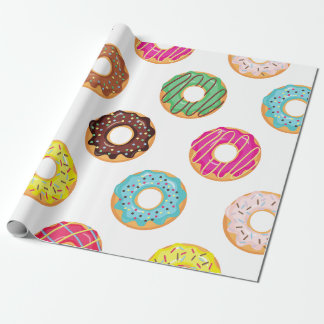 Umschlagpapier= farbige Donuts - Geburtstag Geschenkpapier