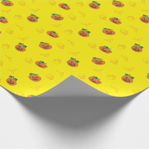 Umschlagpapier für Halloween - Pumpkins, Skulls, Geschenkpapier