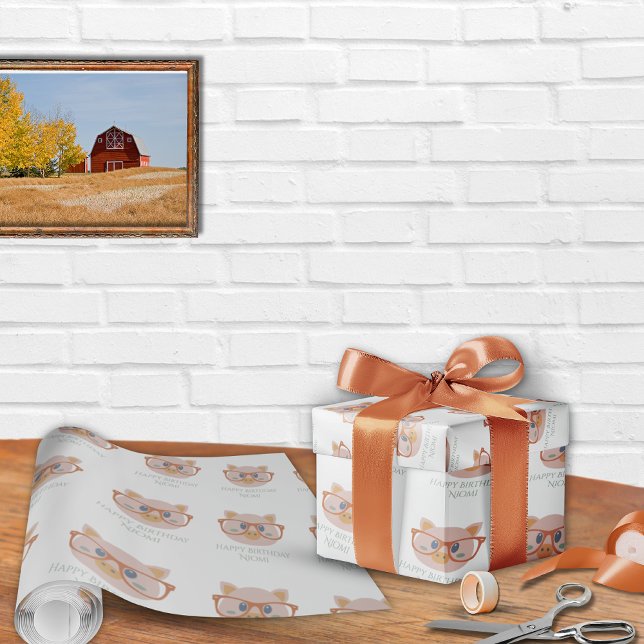 Umschlagpapier für landwirtschaftliche Tiere Geschenkpapier (Farm Animal Birthday Wrapping Paper Pig Pattern)