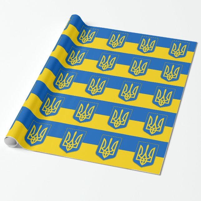 Umschlagpapier mit der Flagge der Ukraine Geschenkpapier (Ungerollt)