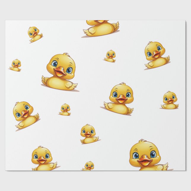 Umschlagpapier - Thema Gummi Ducky Geschenkpapier (Flach)