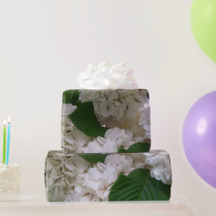 Umschlagpapier - Weißes Hydrangea Geschenkpapier