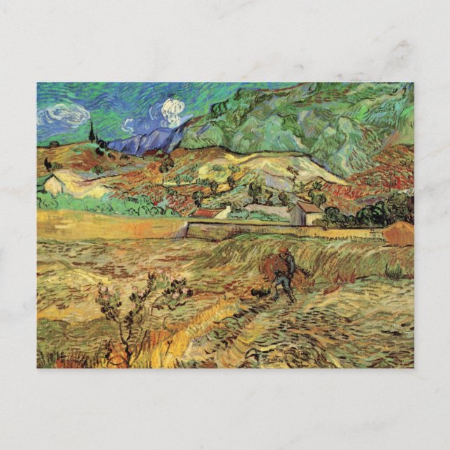 Umschließendes Weizenfeld w Bauernhof von Vincent  Postkarte (Vorderseite)
