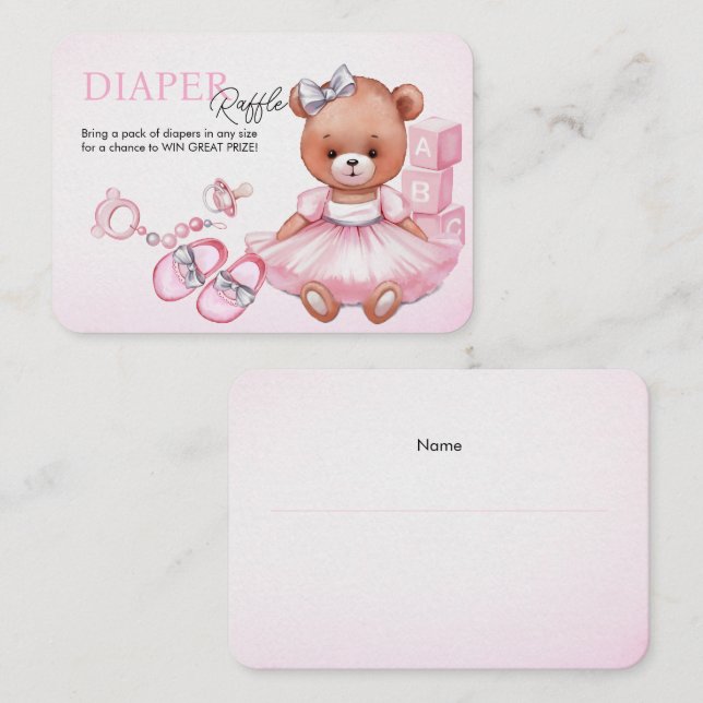 Umschließkarte Windelwanne für Babydusche. Begleitkarte (Vorne/Hinten)