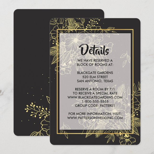 Umschließung der goldenen Rose Einladung (Vorne/Hinten)