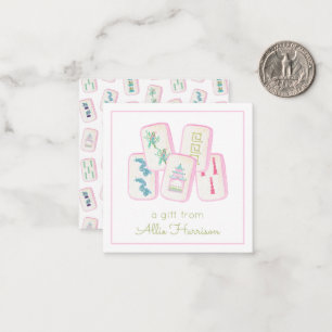 Umschließung von Aquarellfarben Pink und Green Mah Mitteilungskarte