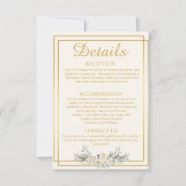 Umschließungskarte für Creme und Gold für Hochzeit Einladung