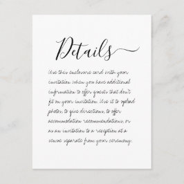 Umschließungskarte für handgeschriebene Hochzeitde Begleitkarte