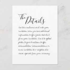 Umschließungskarte für handgeschriebene Hochzeitde Begleitkarte