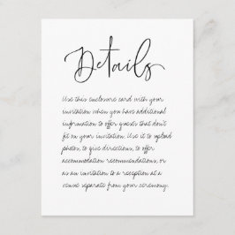 Umschließungskarte für handgeschriebene Hochzeitde Begleitkarte