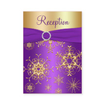 Umschließungskarte für lila und goldene Schneefloc