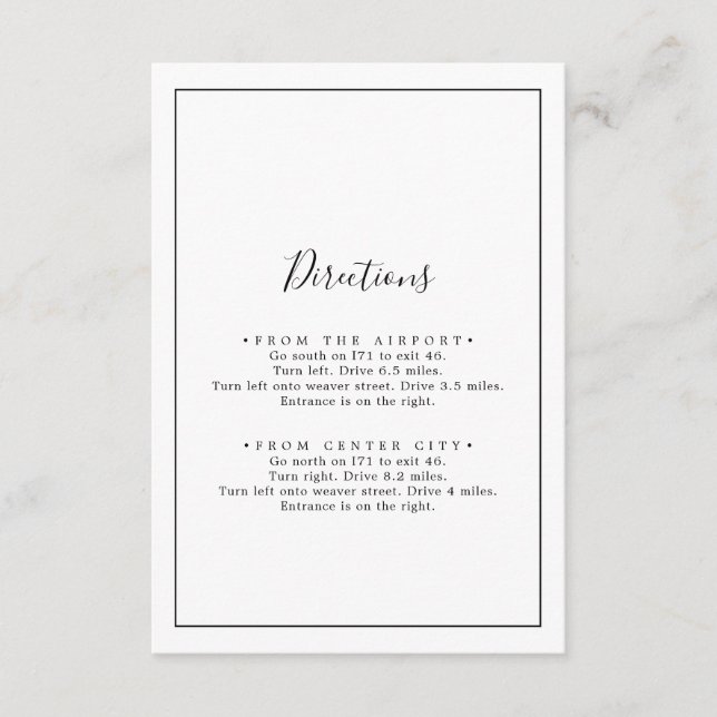 Umschließungskarte für Minimalistische Richtungen Begleitkarte (Vorderseite)