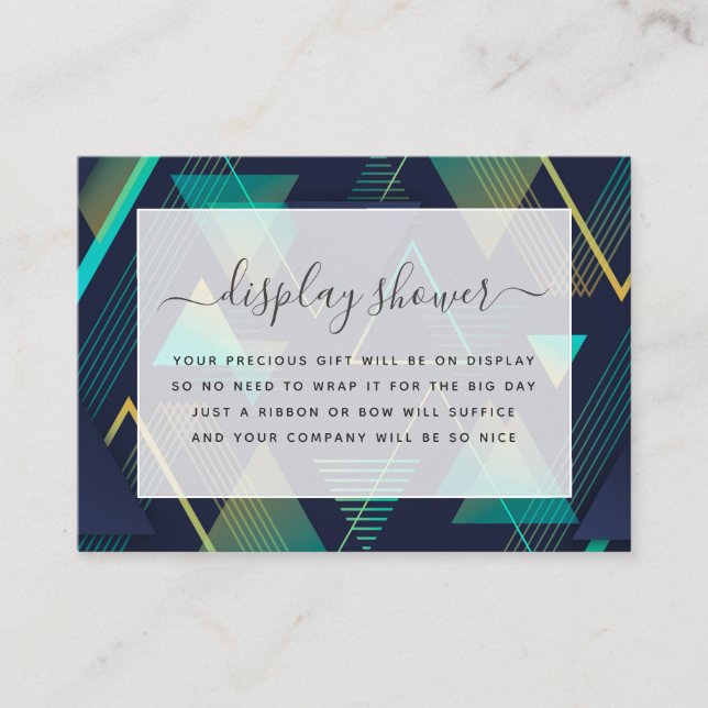 Umschließungskarte für moderne geometrische Brautp Begleitkarte (Vorderseite)