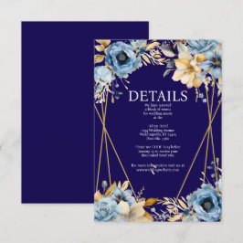 Umschließungskarte für Navy Blue und Gold Begleitkarte