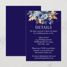 Umschließungskarte für Navy Blue und Gold