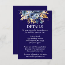 Umschließungskarte für Navy Blue und Gold