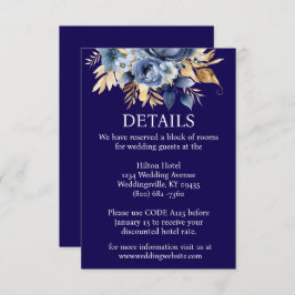 Umschließungskarte für Navy Blue und Gold Begleitkarte