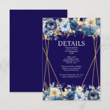 Umschließungskarte für Navy Blue und Gold