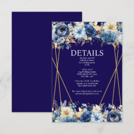 Umschließungskarte für Navy Blue und Gold Begleitkarte