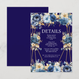 Umschließungskarte für Navy Blue und Gold Begleitkarte