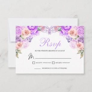Umschließungskarte für rosa und Lila florale UAWG RSVP Karte