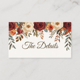 Umschließungskarte für rustikale Hochzeit im Herbs Begleitkarte