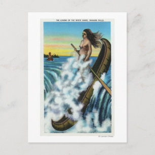 Umsetzung der Legende des weißen Kanues Postkarte
