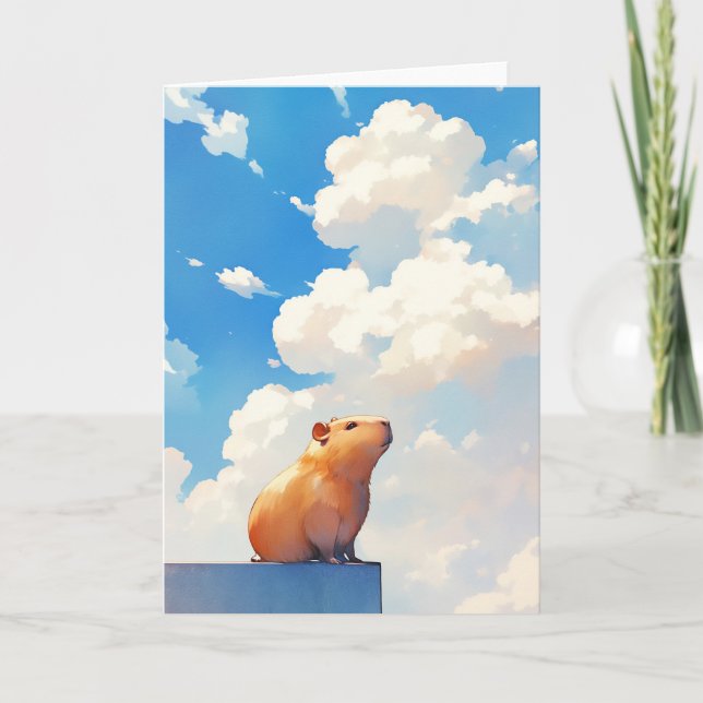 Umsichtiger Capybara Karte (Vorderseite)