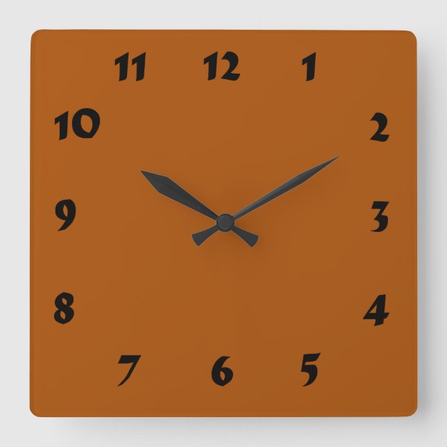 Umstellbare nummerierte Burnt Orange Uhr (Vorderseite)