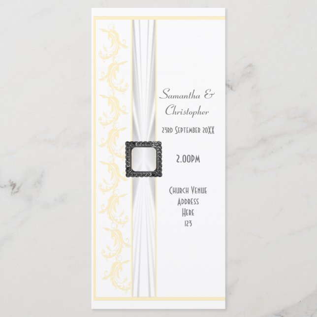 Umstieg auf ein farbiges Kirchenhochzeitprogramm Programm (Vorderseite)