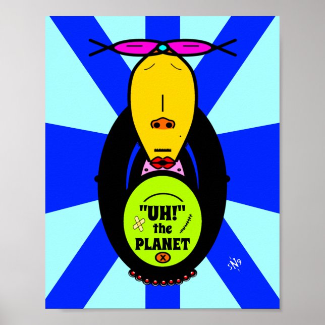 Umwelt und Affen-Maskottchen v1 Poster (Vorne)