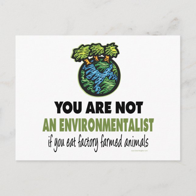 Umwelt = Vegan, vegetarisch Postkarte (Vorderseite)