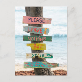 Umwelt Verlasse nur Fußstapfen Barbados Postkarte