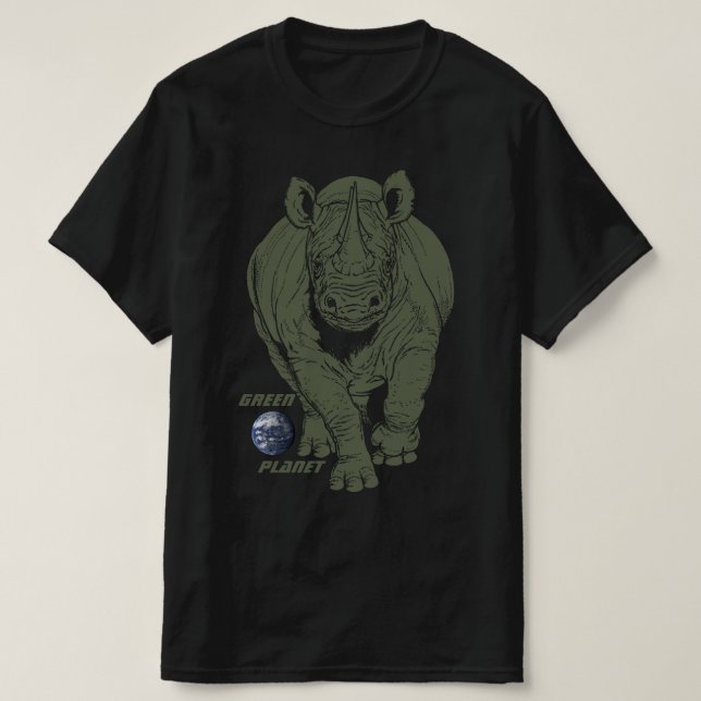 Umweltbewusstsein Grüner Planet T-Shirt (Design vorne)