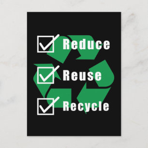 Umweltcheckliste Reduzieren Wiederverwenden Recyce Postkarte