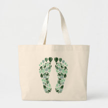 Umweltfreundliche grüne Blatt-Fußabdruck-Tasche