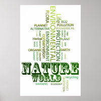 Umweltplakat denke ökologisch Nature