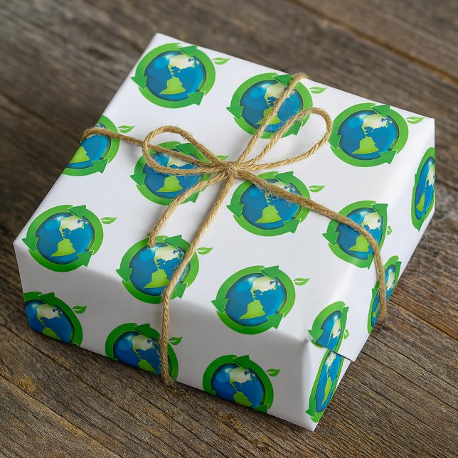 Umweltschonendes Recycling-Symbol der Erde Geschenkpapier (Von Creator hochgeladen)