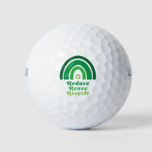 Umweltschonung bei grünem Regenbogen - Wiederverwe Golfball