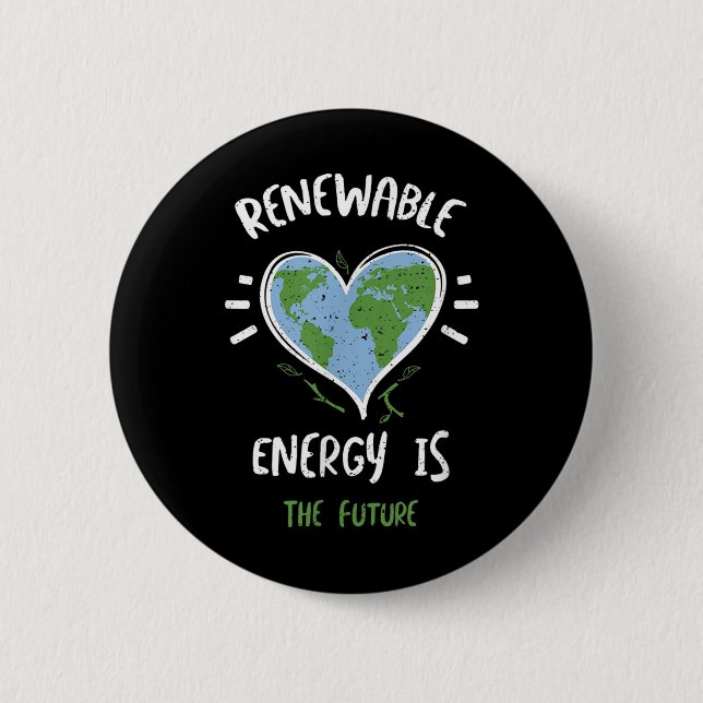 Umweltschutz_ Erneuerbare Energie ist T... Button (Vorderseite)